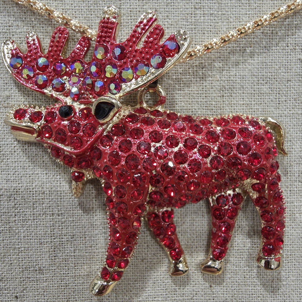 🫎Betsey Johnson Red Moose Necklace 🫎